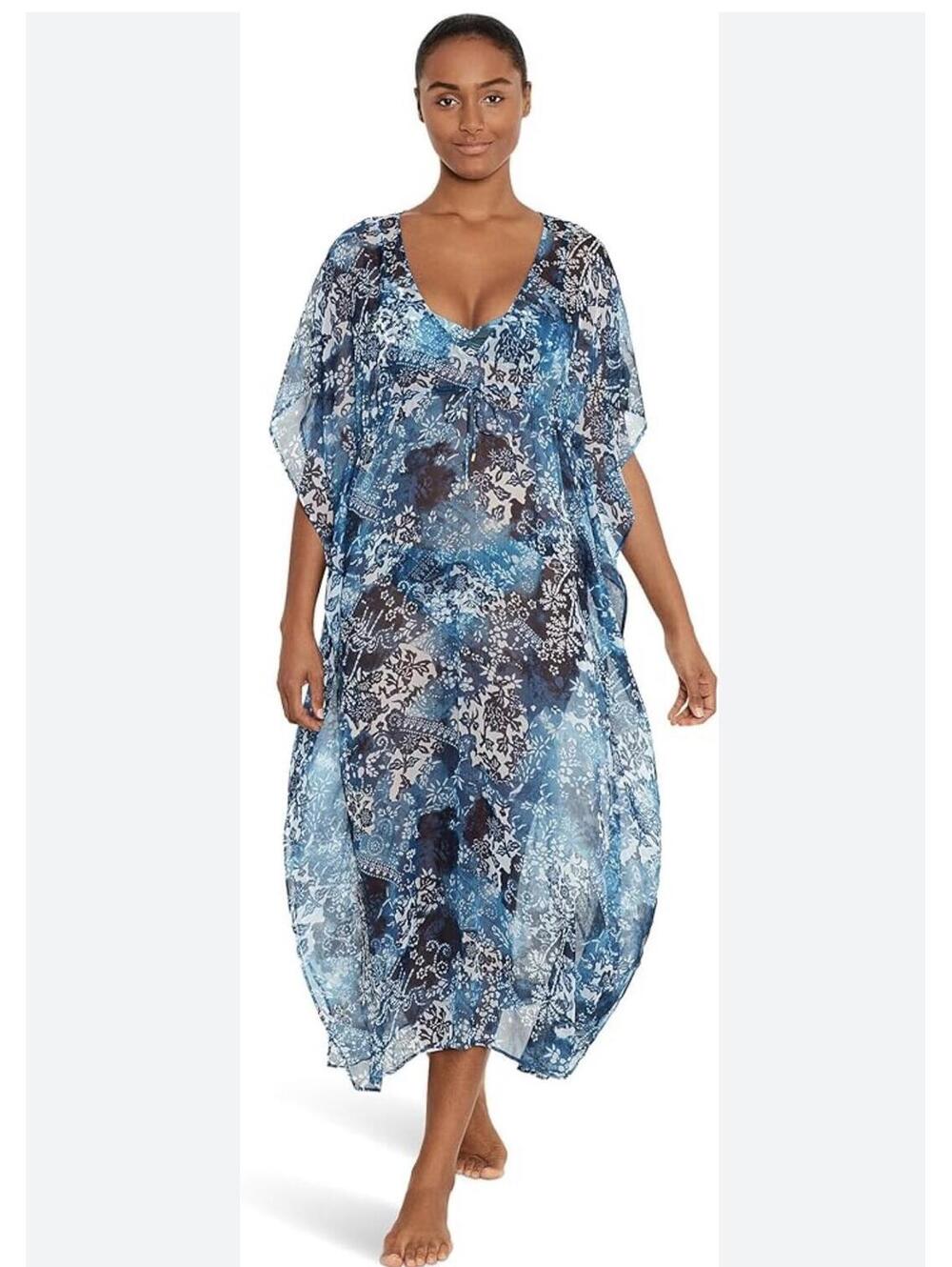 Lauren Ralph Lauren Women's Indigo Patchwork Midi Caftan Cover Up